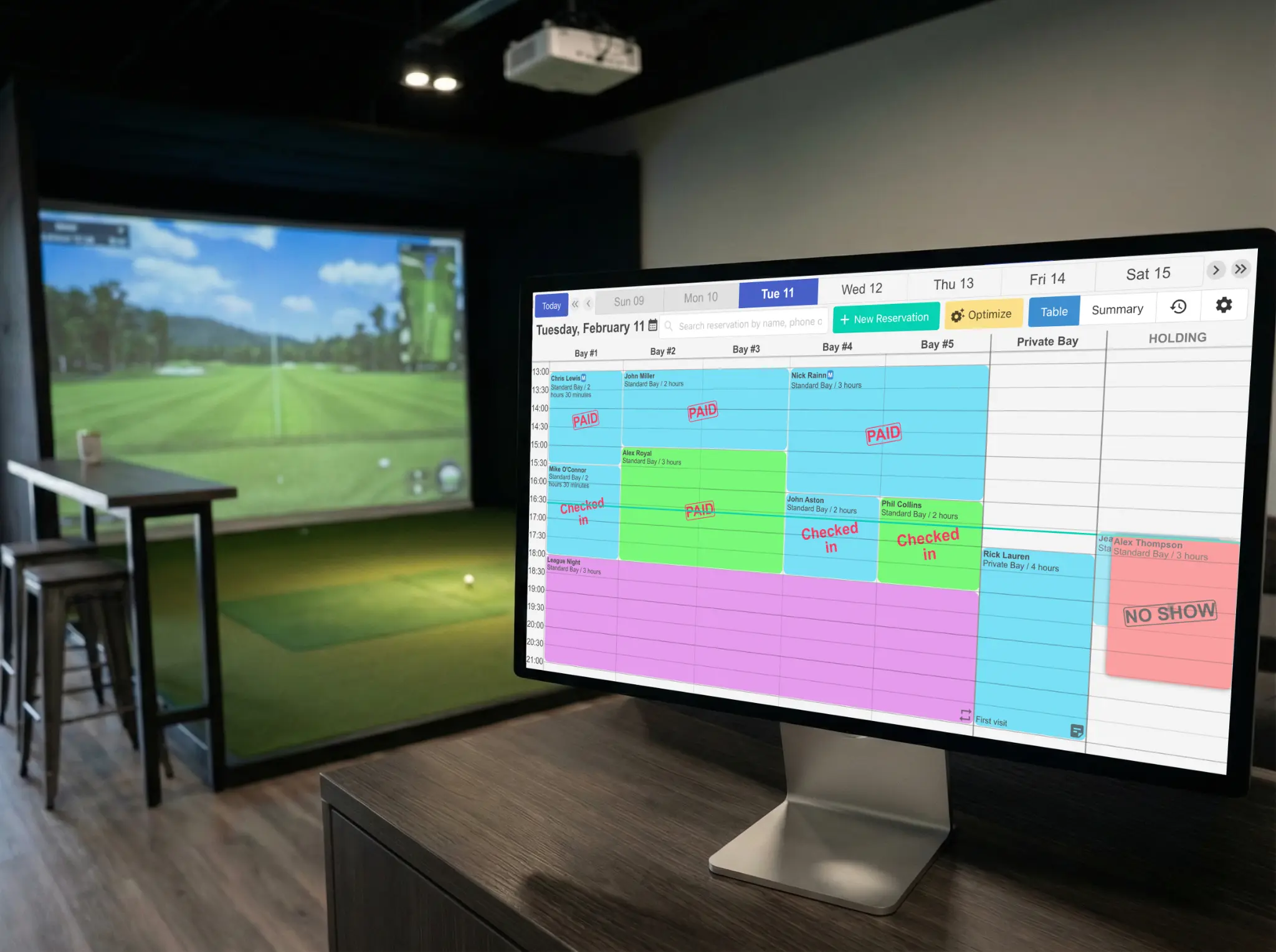 Golf O'Clock manager dashboard